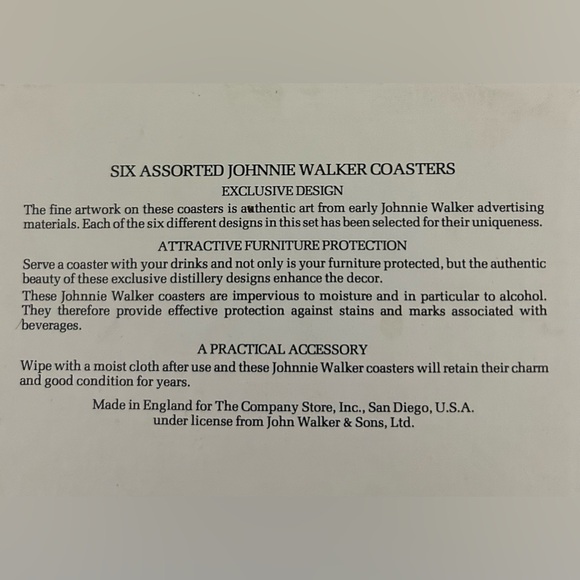 Johnnie Walker Red Vintage Never Used Coasters in Original Box - Picture 5 of 15